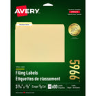 Avery Étiquettes de classement avec TrueBlock  pour imprimantes à laser ou jet, 2/3" x 3-7/16" - Jaune - Paquet de 600-Permanent