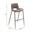 Zuo - Desi Tabouret de bar - Brun/Noyer - Ensemble de 2-6