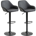 HOMCOM - Tabourets de bar pivotants réglables avec repose-pieds - noir - paquet de 2-Emballé par lot de 2 pour un look coordonné 
