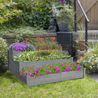Outsunny - jardinière surélevée à 3 niveaux 49 po x 49 po x 22 po pour jardin-Structure en bois massif pour une utilisation durable 