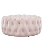 Modway - Amour Gros rond à boutons touffés Performance Velvet Ottoman - Rose-Capacité de poids de l’ottoman : 330 lb
