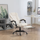 Vinsetto - Fauteuil de bureau à massage vibrant 7 points avec repose-pieds et roulettes pivotantes - beige-Hauteur d’assise réglable de 18,1 po à 22 po (46 cm à 56 cm) pour s’adapter à votre style d’assise