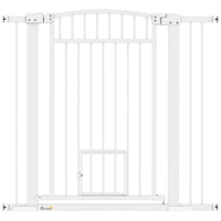 PawHut - Porte pour chien 30"-41" avec petite porte et kit d'extension - 37" H-Barrière de 37,4 po (95 cm) de hauteur