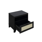 Manhattan Comfort - Table de nuit Sheridan 54,9 cm style mid-century moderne - Noir-Poignée horizontale en bois massif avec finition peinte