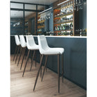 Zuo - Magnus Tabouret de bar - Blanc/Noyer - Ensemble de 2-Dimensions: 21,7 po L x 20,7 po L x 43,3 po H