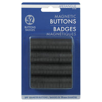 Merangue - Bouton magnétique - 3/4 po - Noir - Paquet de 52-Aimant puissant