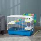 PawHut - Cage pour hamster 31 po L avec système de tubes tunnels - Bleu-La porte avant vous permet d'accéder facilement à votre hamster
