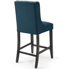 Modway - Baronet Bouton à touffe Tissu rembourré Tabouret de comptoir - Azure-Pieds en bois massif