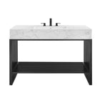 Modway - Gridiron 48" Vanette de salle de bain - Blanc Noir-Matchs non inclus