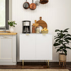 HOMCOM - Buffet 31,5 po L, armoire latérale - blanc-Étagère réglable à 3 niveaux pour s'adapter à différentes hauteurs d'objets 
