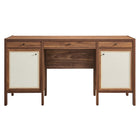Modway - Capri Grains de bois de 58" Bureau - Noyer-Glissements au pied sans marquer