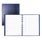 Blueline - Cahier de notes NotePro à couverture rigide - 10-3/4 po x 8-1/2 po - bleu indigo-Reliure à spirale double et couverture rigide d'aspect lézard permettant une ouverture à plat pour une surface d'écriture stable et confortable