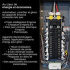 Emporia - Moniteur d'énergie domestique Vue 3-Surveillance énergie en temps réel nécessite connexion wifi 2.4 GHz avec accès internet et permet suivre consommation électrique via applications iphone android ou web, capteurs vue collectent données énergie précises avec tolérance plus deux pour cent et système certifié ul et ce pour sécurité