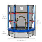 Outsunny - Trampoline pour enfants avec filet de protection - 55" de diamètre - Bleu-Encouragez un mode de vie sain pour votre jeune enfant en faisant travailler ses muscles, en augmentant son rythme cardiaque et en améliorant sa flexibilité 