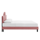 Modway - Soleil Performance Velvet Lit King, Rose poussiéreuse-Assemblée requise
