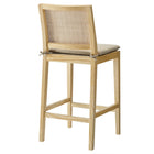 Modway - Ovard Bois et rotin Tabouret de comptoir - Naturel-Épingles de plancher non marquées