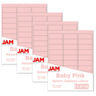 JAM Paper Étiquettes postales, 2 5/8 x 1 po, rose bébé, 30 par page, 480 par paquet-Rose bébé