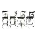 Homy Casa - Tabourets de Bar Pivotants Classiques 26" avec Similicuir Noir - Paquet de 4-Design élégant: Cadre en métal noir avec dossier décoratif, parfait pour les environnements classiques ou contemporains.