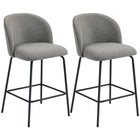 HOMCOM - Tabourets de bar modernes hauteur comptoir 27 po avec dossier - gris foncé - paquet de 2-Ensemble de deux tabourets de bar modernes apportant un look élégant et uniforme à votre espace 
