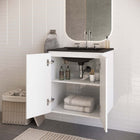 Modway - Bryn Support mural de 24" Vanette de salle de bain - Blanc Noir-Conception murale