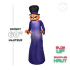 GEMMY - Faucheuse citrouille gonflable d'Halloween avec chapeau haut-de-forme - 152 cm-Se dégonfle pour un rangement facile