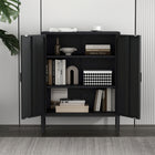 Manhattan Comfort - Buffet d’appoint moderne Naomi 31,5 po - Noir-Lignes épurées et silhouette minimaliste, parfaites pour les espaces contemporains et transitionnels
