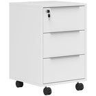 HOMCOM - Classeur vertical à 3 tiroirs pour documents format lettre/A4 avec serrure - blanc-Le système de verrouillage centralisé des tiroirs garde les documents sûrs et sécurisés avec un seul tour de clé 
