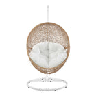 Modway - Encase Terrasse extérieure Rotin Chaise à balançoire - Blanc cappuccino-Capacité de poids : 330 livres
