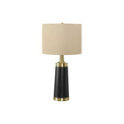 Monarch Specialties - Luminaire - 28 po H Lampe De Table - Métal Noir - Abat-Jour Beige - Contemporain-Un design épuré et une base moderne en métal noir avec des accents dorés et un abat-jour tambour en lin beige surmonté d'un épi de faîtage doré, cette lampe de table de 28 pouces de haut sera parfaitement mise en valeur dans un espace de vie contemporain