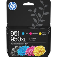 HP 950XL et HP 951 Ens. 4 cartouches d’encre noire à rendement élevé et d’encre cyan, magenta et jaune d’origine (C2P01FN)-Couleurs: Noir, cyan, magenta, jaune
