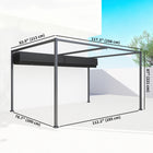 Outsunny - Pergola de patio avec auvent rétractable - 10 pi x 7 pi - noir-Idéal pour le porche, la pergola, la terrasse, le gazebo ou tout espace extérieur 