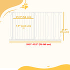 PawHut - 30"- 57" Barrière Extra Large pour Chien avec Système de Verrouillage Double - Blanc-Convient pour les portes, couloirs et escaliers