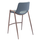 Zuo - Desi Tabouret de comptoir - Azure Gris/Noyer - Ensemble de 2-7