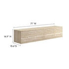 Modway - Terra 71 po fixé au mur Meuble TV, Travertin-Panneau de particules