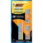 BIC - Recharge de Mine et Gomme pour Crayon Mécanique Résistant, Pointe Moyenne (0.7mm), B, Paquet de 12-Un paquet de 12 recharges comprenant 6 recharges de gomme et 6 tubes de recharges de mine totalisant 36 mines
