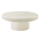Modway - Argos Intérieur - Terrasse extérieure Rond de béton Table basse - Blanc-Table basse ronde de 34 pouces