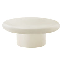 Modway - Argos Intérieur - Terrasse extérieure Rond de béton Table basse - Blanc-Table basse ronde de 34 pouces