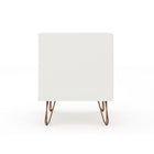 Manhattan Comfort - Rockefeller Table de Nuit 1 Tiroir Style Mid-Century Modern 51 cm - Blanc - Lot de 2-Assemblage à domicile requis Tout le matériel inclus