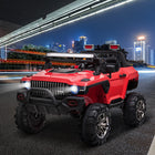 Aosom - voiture électrique pour enfants 2 places 12v rc camion de police - rouge-Quatre roues avec suspension à ressorts pour une conduite en douceur 