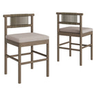 Modway - Eleni Terrasse extérieure Bois de teck Tabourets de comptoir Ensemble de 2 - Caillou-Cadre en bois de teck