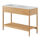 Modway - Zaire 48" Meuble de salle de bain à double lavabo - Blanc naturel-Placage de grains de bois