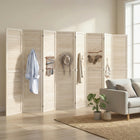 HOMCOM - Cloison de séparation autoportante à 8 panneaux avec panneau perforé pour chambre ou bureau intérieur - naturel-Design pliant pour créer facilement un nouveau look et économiser de l'espace lors du rangement  
