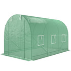 Outsunny - serre tunnel avec porte enroulable - 11,5 pi x 6,6 pi x 6,6 pi - Cadre renforcé et robuste avec support et PE durable dans une construction solide  

