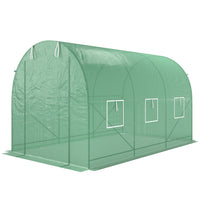 Outsunny - serre tunnel avec porte enroulable - 11,5 pi x 6,6 pi x 6,6 pi - Cadre renforcé et robuste avec support et PE durable dans une construction solide  
