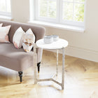 Zuo - Barmas Table d’appoint - Blanc/Argent-Capacité de poids maximale: 35