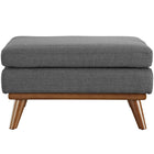 Modway - Engage Tissu rembourré Ottoman - Gris-Pattes en bois écartées