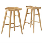 Modway - Saville Dos sans dos Tabourets de comptoir - Chêne - Ensemble de 2-Tabourets de comptoir en bois massif de manguier