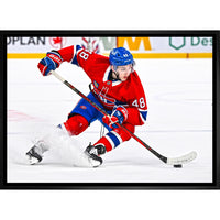 Lane Hutson Montreal Canadiens - Toile encadree - 31" x 22"-Impression sur toile de qualité supérieure avec bordures enveloppées