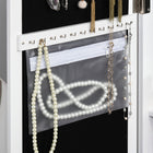 HOMCOM - Armoire à bijaux miroir - 12,5 po L x 5,3 po l x 51,2 po H - blanc-Porte de l’armoire avec aimant pour une ouverture et une fermeture faciles 