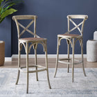Modway - Gear Tabouret de bar - Gris-Ensemble en rotin tissé